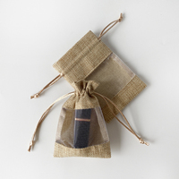 Sacs à savon en jute naturelle et lin, avec cordon de serrage, impression par transfert thermique antistatique, design personnalisé, 8x12 cm, pour bijoux, bonbons, cadeaux
