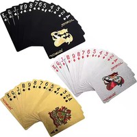 Cartes à jouer Joker personnalisées en feuille d'or double face, écologiques, 54 pièces, en plastique durable pour le divertissement familial