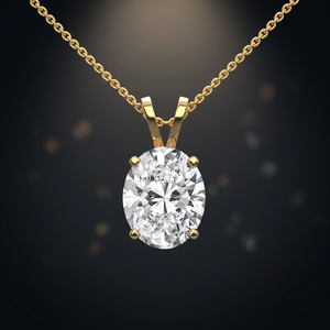 Colgante de Diamante Cultivado en Laboratorio con Corte Brillante, Chapado en Oro Amarillo, Certificado por GIA, Joyería de Compromiso para Mujer, Estilo Clásico - Product Image 3