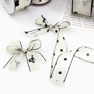 3.8cm plush velvet chiffon <b>ribbon</b> handmade DIY headband bow flower baking bakery packaging hair accessory <b>ribbon</b> - Product Image 2