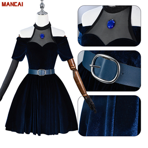 Disfraz de Cosplay de Anime Alien Stage Mizi Sua, Vestido Oscuro, <span class=keywords><strong>Peluca</strong></span>, Guantes, Medias, Cinturón, Trajes, Uniforme, Disfraces para Halloween, Comic Con - Product Image 1