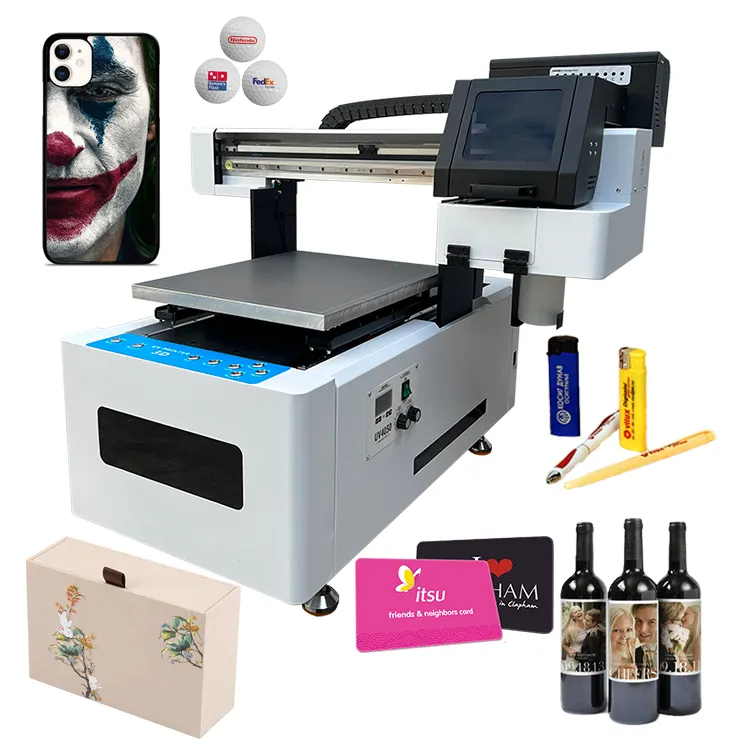 TIFFAN 4050 Flatbed LED A2 UV Printer for Phone Case Bottle Pen PVC Acrylic Ceramic Metal UV Effect Glass Printing Machine