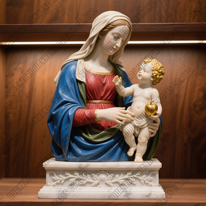 Escultura Católica Artesanal Personalizado Resina Maria Estatueta Home Desktop Decoração Criativa Religiosa Festival Lembrança - Product Image 5