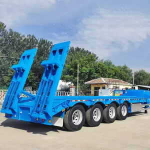 3 akslar 4 akslar 70 80 ton lowbed yarı römork düşük yükleyici taşıma ağır ekipman uzatılabilir lowboy römork