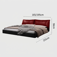 Lit double king size en cuir véritable moderne YOUTAI pour chambre à coucher