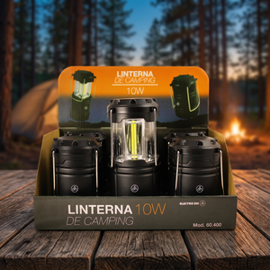 6 Lanterne LED Pieghevoli da Campeggio con Gancio e Magnete, 10W, Alimentate a Batteria, 3 X AA (Electro DH 60.4) - Product Image 3