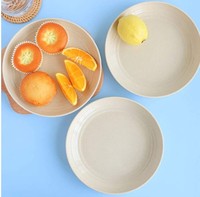 Ensemble d'assiettes à pâtes réutilisables écologiques, ensemble de vaisselle, assiettes incassables en paille de blé pour pique-nique et camping