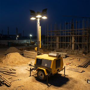 ไฟส่องสว่างแบบเคลื่อนที่ 4x400/800W รุ่น Tower Light LED 9 เมตร พร้อมระบบสตาร์ท ใช้พลังงานต่ำ สำหรับงานอุตสาหกรรม กันน้ำ กันเสียง - Product Image 1