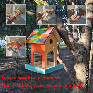 Handmade hiện đại rắn GỖ CHIM nhà tự nhiên hoang dã Bird Feeder cho vườn trang trí nội thất DIY ngoài trời bền vững ráp <span class=keywords><strong>hamster</strong></span> - Product Image 5