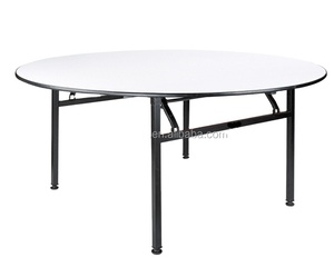 Hiện đại 180 cm 6ft vòng bàn ăn chất lượng thép và Gỗ PVC hàng đầu cho khách sạn có thể gập lại thiết kế - Product Image 2