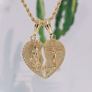 Pareja <span class=keywords><strong>de</strong></span> moda Joyería religiosa católica <span class=keywords><strong>Virgen</strong></span> y Jesús Amor Colgante 18K Chapado en oro <span class=keywords><strong>Virgen</strong></span> <span class=keywords><strong>De</strong></span> <span class=keywords><strong>Guadalupe</strong></span> Colgante - Product Image 4
