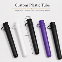 Tubes en plastique hermétiques personnalisés pour cigarettes, avec couvercle pop-top, 120 mm, à l'épreuve des enfants, format poche, pour pré-emballage de cônes de cigares