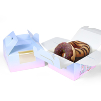 Boîte rose avec logo personnalisé Boîte en carton à beignets Petite boîte à gâteaux en papier recyclé plié pour aliments à emporter de Noël pour mariage de qualité alimentaire