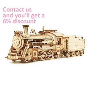 Contact Robotime certifié CPC Obtenez 6% de réduction sur le modèle de train de locomotive MC501 Puzzles en bois 3D pour adultes et enfants