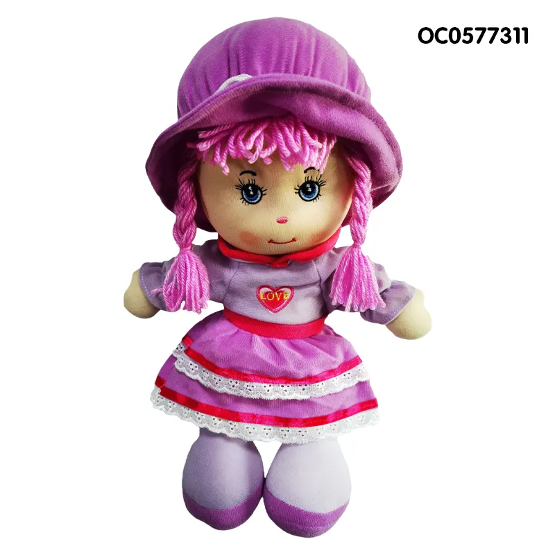 Poupée de chiffon en peluche pour filles, en coton doux, faite à la main, 14 pouces