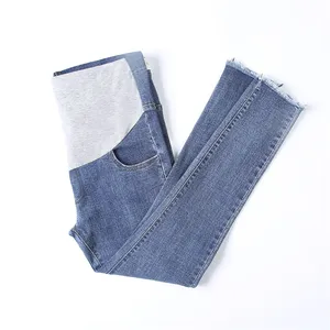 Alien kitty — pantalon denim pour femme enceinte, <span class=keywords><strong>jean</strong></span> de maternité, pantalon tube taille haute, au-dessus du ventre, ceinture fine - Product Image 1