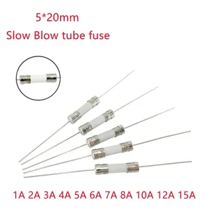 5*20mm Ceramic fuse Slow Blow tube fuse With a pin 5x20mm 250V 1A 2A 3.15A 4A 5A 6.3A 8A 10A 12A 15A