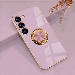 เคสโทรศัพท์แบบวงแหวนโลหะแม่เหล็กเคลือบทองสำหรับ Samsung S24 S23 S22 S21 A53 A12 A42 A13 A23 - Product Image 4