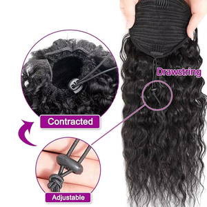 Afro Kinky <strong>Curly</strong> <strong>Hair</strong> Ponytail Extensions Clip in Drawstring Ponytail Human <strong>Hair</strong> Extensions Kinky <strong>Curly</strong> <strong>Hair</strong> <strong>Pieces</strong> - Product Image 2