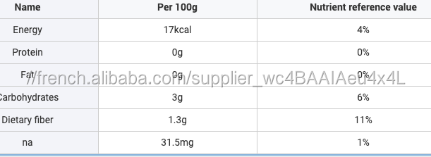 75g de riz konjac sec sans gras et faible en glucides avec de la farine de tapioca pour les aliments diététiques