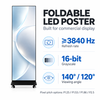 Afficheur LED vertical P1.86 GOB 640x1920mm, pliable, portable, haute luminosité, écran publicitaire numérique pour centre commercial