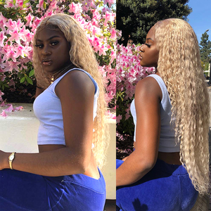 5x5 Closure Wig Deep Wave Human Hair Blonde,full <strong>Lacewig</strong> Human Hair Virgin,most Popular Lady Star Human Hair Wigs - Product Image 1
