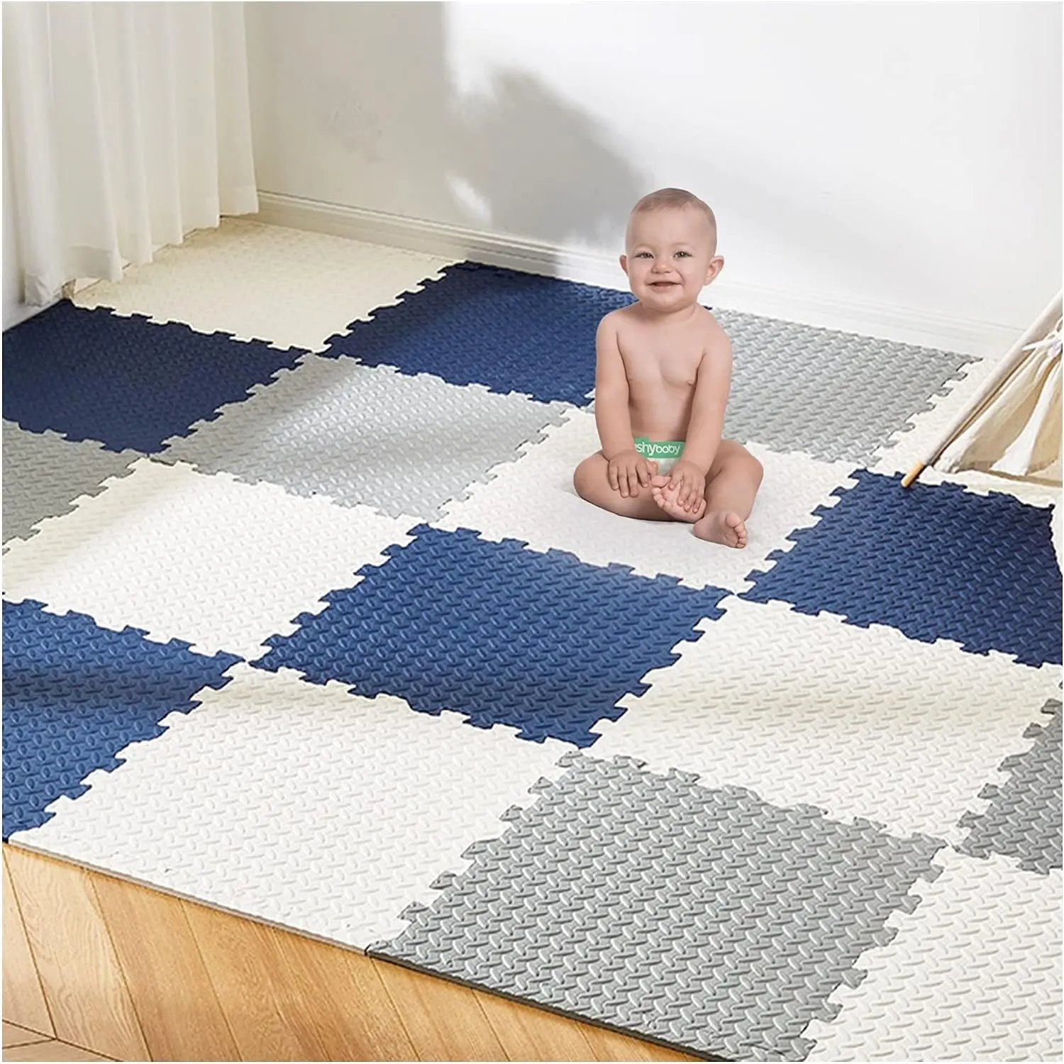 LINYIQUEEN-alfombra de espuma eva suave para bebés, puzle de espuma, 60x60