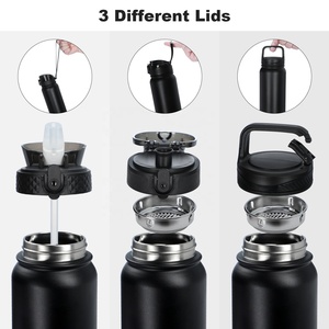Hot Selling 304 Stainless Steel Insulated <b>Flask</b> With New Wide Handle And For Straw Lid Hot And Cool Water <b>Bottle</b> In Bulk - Product Image 3