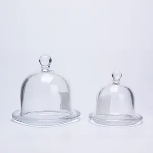 Round Glass Cake Stand with Dome Plate Cake Holder with Clear Cover