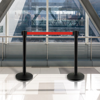 Barrières de contrôle de file d'attente de poteau de ceinture en acier rétractable Q Manager Boom Stanchion pour la gestion du trafic bancaire