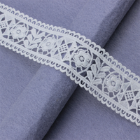 Vente en gros d'usine à bas prix, dentelle en guipure chimique en nylon, fil de coton blanc pour enfants, largeur de 3 à 5 cm