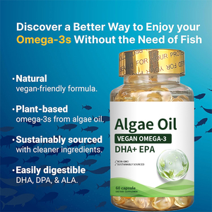 Высококачественное масло водорослей, веганское масло омега-3 DHA + EPA Softgels от производителя масла орегано Softgels, завод - Product Image 3