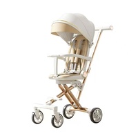 Poussette portable pour bébé avec roues silencieuses en EVA, siège rotatif à 360°, 135 °   Poussette pliable pour enfants avec ceinture de sécurité à 5 points inclinable pour les voyages en avion