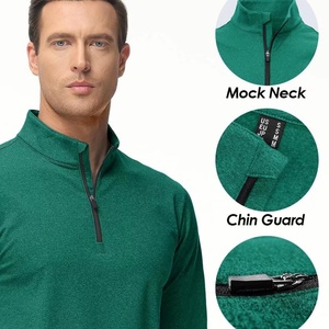 Camisetas de Golf de Manga Larga para Hombre, Forradas de Felpa Premium, Color Heather, Juego de 14 Sudaderas con Media Cremallera, Personalizables con Impresión, Peso Medio - Product Image 3