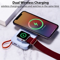 3 en 1 20W Cargador inalámbrico Mini estación de energía portátil con Soporte para reloj y teléfono Micro USB a prueba de agua