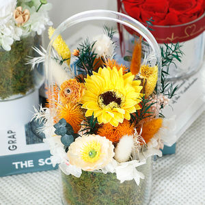 <span class=keywords><strong>Cesta</strong></span> de flores de mano de acrílico transparente avanzada, caja de flores eternas de <span class=keywords><strong>Navidad</strong></span> para maestros y Arte del Día de la madre - Product Image 6