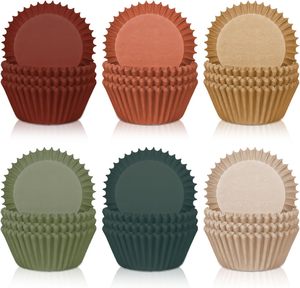 Moules à cupcakes d'automne 11 cm x 6 cm, gobelets à pâtisserie en papier chauds pour l'automne, couleurs de mariage, emballages standard pour muffins et cupcakes pour les fournitures de fête - Product Image 1