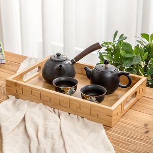 Youju Bamboo Tea <b>Tray</b> Square Shape Insulated Solid Wood Tea Set <b>Tray</b> New Chinese Style - Product Image 3