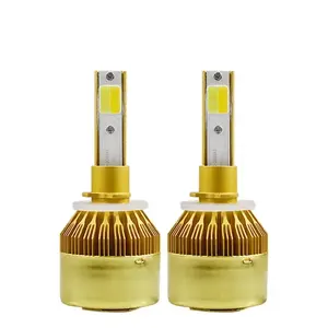 Ultra-alto brilho C6 LED dual color farol do carro 9005 9006 h13 888 9012 veículo de luz dupla amarelo e branco modificado longe