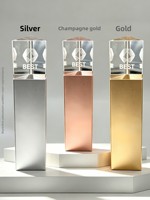 Trophée en cristal d'oxydation triangulaire minimaliste, socle métallique haut de gamme personnalisé, gravure pour réunion annuelle d'entreprise, employé
