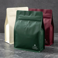 Bolsa de Café con Fondo Plano, Reciclable, Impresa Personalizada, de 250g/1kg, con Válvula y Cierre, Compostable, de Grado Alimenticio