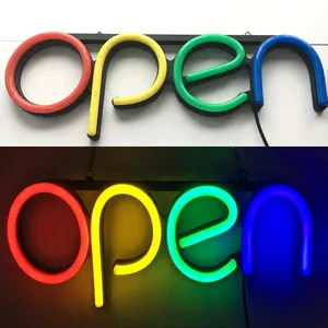 खुला प्रकाश घर के लिए व्यापार साइन भव्य उद्घाटन साइन नीले बैंगनी खुले 24 घंटे के लिए बंद नियोन साइन व्यापार