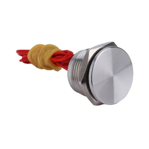 Momentary 16mm Flat Head 2A Electric Touch Button Waterproof Capacitive IP68 Waterproof Metal Piezo Switch