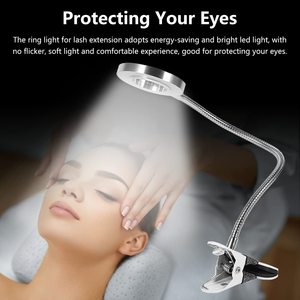 Portable USB LED Clip Desk Lamp <b>Circle</b> Microblading Tattoo <b>Light</b> for PMU Manicure Spa Salon Use - Product Image 6