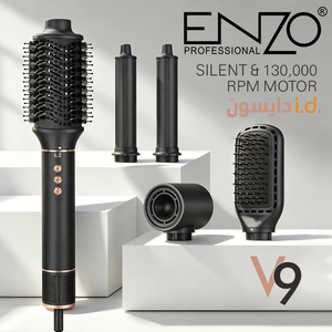 <span class=keywords><strong>ENZO</strong></span> EN-754 Tamaños grandes 5 en 1 Cepillo redondo Salón de belleza Iónico Original Soporte de peluquero Elección Juego de secador de pelo Hecho en China - Product Image 4