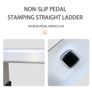 Escabeau en aluminium 2024 Escabeau coulissant <span class=keywords><strong>Bibliothèque</strong></span> <span class=keywords><strong>Échelle</strong></span> simple droite en aluminium - Product Image 5