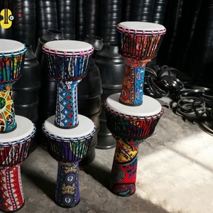 Vente en gros de motifs d'art colorés instrument de <span class=keywords><strong>musique</strong></span> traditionnel congo africain djembé ensemble de jouets à percussion tambour à main pour adultes - Product Image 5