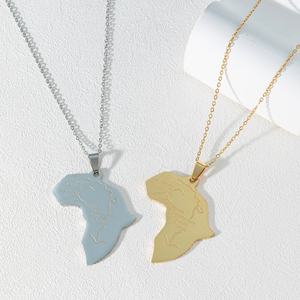 Collar con colgante de <span class=keywords><strong>mapa</strong></span> africano de <span class=keywords><strong>África</strong></span> con relleno de oro de 18K <span class=keywords><strong>para</strong></span> hombres y mujeres, joyería etíope al por mayor, collar de <span class=keywords><strong>mapa</strong></span> africano de acero inoxidable - Product Image 4