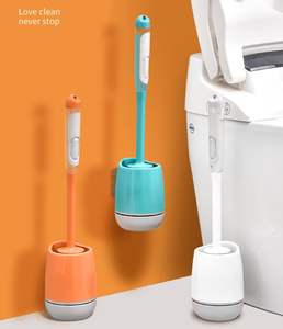 Escobilla de <span class=keywords><strong>inodoro</strong></span> de mango largo montada en la pared con soporte ventilado con base y juego de émbolo Juego de escobilla de <span class=keywords><strong>inodoro</strong></span> de silicona más líquido - Product Image 3