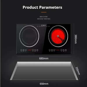 厂家直供大功率厨房双灶电磁炉家用2200W双平触摸商用电炉黑色 - Product Image 5